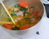 豚ヒレ肉と小松菜トマトの西京味噌の煮込み作り方6写真