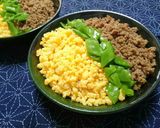 ☆三色丼☆炒りたまご・豚肉そぼろ・絹さや作り方18写真