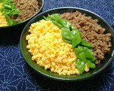 ☆三色丼☆炒りたまご・豚肉そぼろ・絹さや作り方18写真