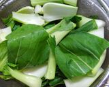 チンゲン菜とキュウリ挽き肉のオイスター煮作り方3写真