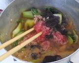 チンゲン菜とキュウリ挽き肉のオイスター煮作り方5写真