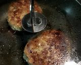 長葱と茸のバタぽん☆蓮根のハンバーグ。作り方3写真