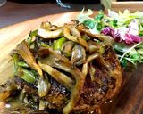 長葱と茸のバタぽん☆蓮根のハンバーグ。作り方7写真