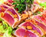 マグロのゴマたたき☆にんにくバターソース作り方6写真
