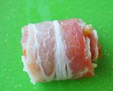 一口おつまみ♡梅肉豚ロールの羽根チーズ作り方4写真