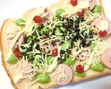 ＋塩レモン　魚ニソ×枝豆のトースト作り方5写真