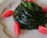 ホタルイカの真っ黒パスタ作り方16写真