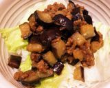 茄子のひき肉丼作り方8写真