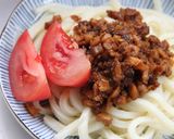 肉味噌でピリ辛ジャージャーうどん作り方7写真