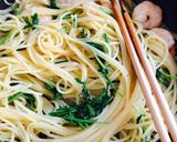 塩レモンで美味！エビとルッコラのパスタ作り方6写真
