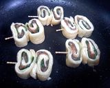 梅大葉チーズのお揚げクルクル串作り方2写真