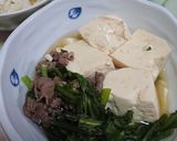 簡単★春菊入り肉豆腐作り方8写真