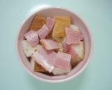 ＊食パンとベーコンのミニココット＊作り方2写真