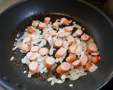 簡単！アスパラとウィンナーの炒めご飯作り方4写真