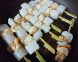 ベビーホタテとこんにゃくの串焼き♪作り方5写真