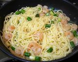 美味！アスパラと小海老のパスタ作り方10写真