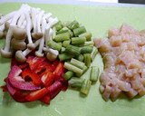 簡単！アスパラとムネ肉のうどん出汁炒め作り方1写真