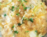 つゆだく～♪簡単！豆苗と天かすの卵とじ作り方4写真