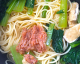 梅肉と余り物お浸しの和風冷製パスタ作り方5写真