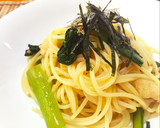 梅肉と余り物お浸しの和風冷製パスタ作り方6写真