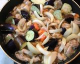 茄子と鶏モモの甘辛味噌炒め作り方4写真