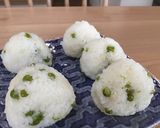 甘いスナップえんどう豆ごはんでおにぎり♡作り方4写真