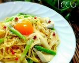 ランチに簡単♪カマンベールの卵かけパスタ作り方4写真