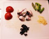 イカと季節の野菜のスパゲティ☆作り方1写真