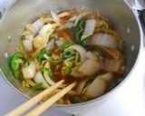 白菜とピーマン玉ねぎのオイスター餡掛け煮作り方5写真