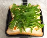 チーザで☆水菜と卵のホットサンド作り方5写真