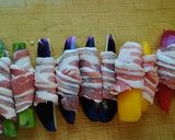 夏野菜のチンする肉巻き♪作り方3写真