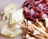 ヘルシーおつまみ◎砂肝と大豆のトマト煮作り方1写真
