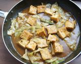 フライパンで、厚揚げとキャベツのカレー作り方4写真