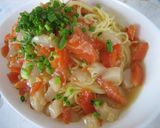 スモークサーモンとホタテの冷製パスタ作り方5写真