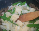 牛小間肉と筍・絹さや・玉ねぎ甘辛炒め作り方5写真