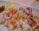 炊飯器にのせるだけ★んまい！えびピラフ♪作り方5写真