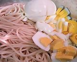 明太子パスタサラダクラッカー添え♪作り方3写真
