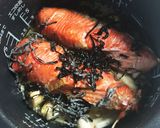 紅鮭と塩昆布の炊き込みごはん作り方2写真