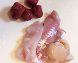 さっぱり梅肉入り＊帆立と白身魚の水餃子作り方1写真