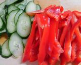 サラダチキンで簡単♪もずくパプリカ酢の物作り方3写真