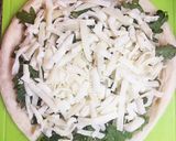 春菊と挽肉(と酒粕)のピザ作り方5写真