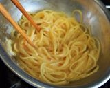 夏にさっぱり★スパゲッティ・梅ボナーラ作り方3写真