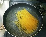 フライパン１つ簡単明太子パスタ作り方1写真