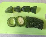 梅肉入さっぱりゴーヤの肉詰め作り方2写真