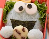 【キャラ弁】クッキーモンスター弁当作り方5写真