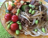牛肉もやしのせ冷しうどん作り方8写真