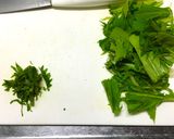 水菜と小海老の和風パスタ作り方1写真