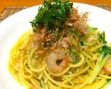 水菜と小海老の和風パスタ作り方5写真
