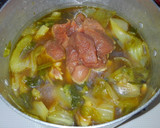 セロリとレタスと豚ヒレ肉のオイスター煮！作り方7写真