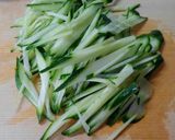 副菜に◇水菜ともずく キュウリの酢の物作り方3写真